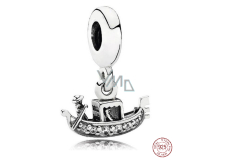 Zawieszka ze srebra próby 925 Wenecja Gondola, charms do bransoletki podróżniczej