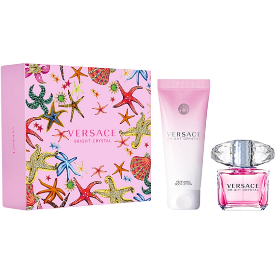 Versace Bright Crystal woda toaletowa 30 ml + mleczko do ciała 50 ml, zestaw prezentowy dla kobiet