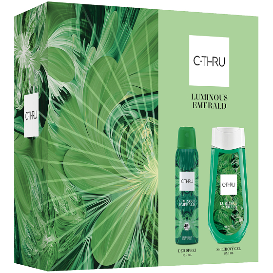 C-Thru Luminous Emerald perfumowany dezodorant szkło 150 ml + żel pod prysznic 250 ml, zestaw kosmetyczny dla kobiet