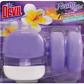 Dr. Devil 3w1 Sunset Blossom płynny blok WC, koszyk + wkład 3× 55 ml