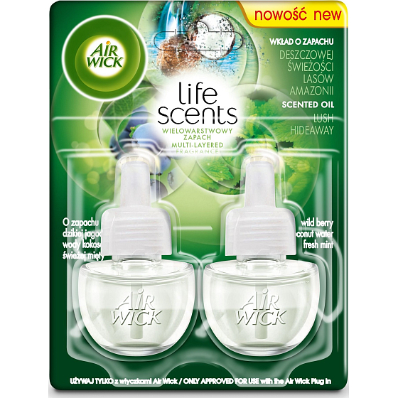 Air Wick Life Scents Lush Hideaway - Svěží ostrov elektrický osvěžovač náhradní náplň 2 x 19 ml