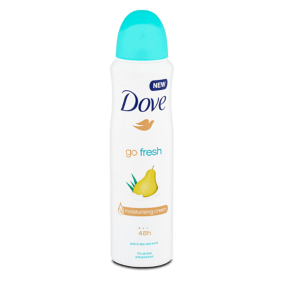 Dove Go Fresh Hruška a Aloe Vera antiperspirant deodorant sprej s 48hodinovým účinkem pro ženy 150 ml