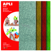 Apli Pěnovka se třpytkami (niebieska, złota, czerwona, zielona) 210 x 297 x 2 mm A4 4 arkusze