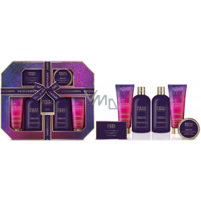 Baylis & Harding Fík a Granátové jablko sprchový gel 300 ml + mléko do koupele 300 ml + tuhé mýdlo 150 g + sprchový krém 130 ml + tělové mléko 130 ml + krystaly do koupele 100 g, kosmetická sada pro ženy