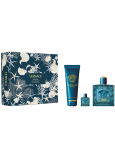 Versace Eros Pour Homme woda perfumowana 100 ml + żel pod prysznic 150 ml + woda perfumowana 5 ml, zestaw prezentowy dla mężczyzn