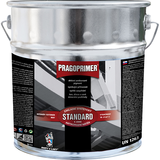 Pragoprimer Standard S2000 podkładowa farba na metal, 0100 biała, 9 l