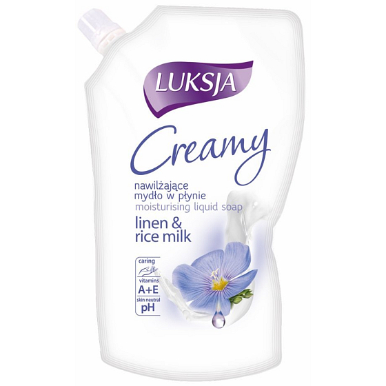 Luksja Creamy Linen & Rice milk tekuté mýdlo náhradní náplň 400 ml