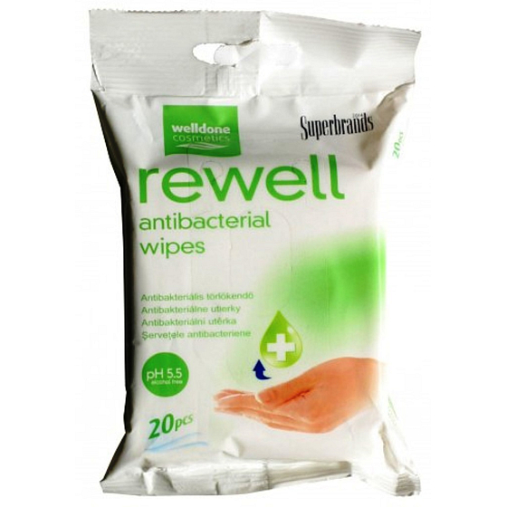 Well Done Rewell Antibakteriální vlhčené ubrousky 20 kusů