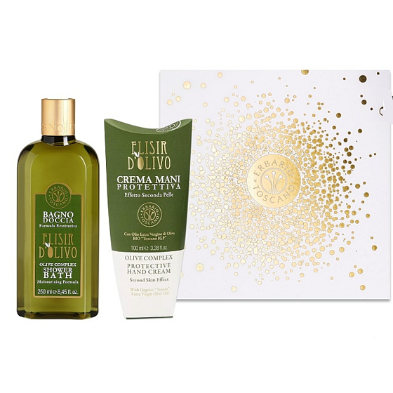 Erbario Toscano Olivový olej sprchový gel 250 ml + krém na ruce 100 ml, luxusní kosmetická sada