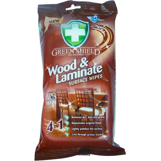 Green Shield 4v1 Dřevo a Lamináty vlhčené čistící ubrousky 70 kusů