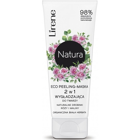 Lirene Natura ECO Růže a malina 2v1 peelingová maska 75 ml