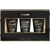 Grace Cole GC Homme żel oczyszczający do twarzy 100 ml + szampon 100 ml + żel myjący 100 ml, zestaw kosmetyczny dla mężczyzn