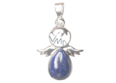 Lapis Lazuli Anioł strážný wisiorek naturalny kamień 3,5 x 2,5 mm, kamień harmonii