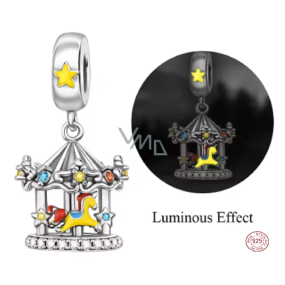 Charm Sterlingové stříbro 925 Kouzelný kolotoč se světelným efektem, přívěsek na náramek symbol