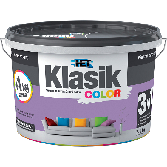Het Klasik Color farba malarska, 0347 fioletowy, 7+1 kg