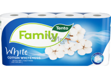 Tento White Cotton Whiteness 2-warstwowy papier toaletowy, 8 rolek, 18 m role