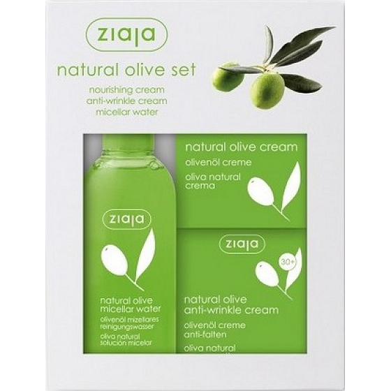 Ziaja Oliva pleťový krém 50 ml + Protivráskový pleťový krém 50 ml + micelární voda 200 ml, kosmetická sada