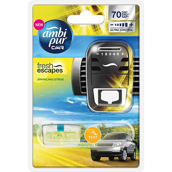 Ambi Pur Car Sparkling Citrus kompletní strojek 7 ml