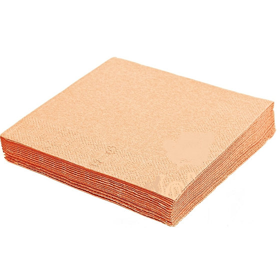 Gastro Papírové ubrousky 2 vrstvé 33 x 33 cm 50 kusů barevné apricot - broskvové