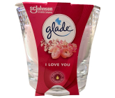 Glade I Love You świeca zapachowa w szkle, czas palenia do 32 godzin 129 g