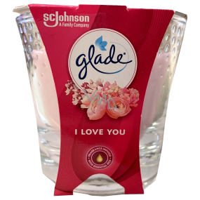 Glade I Love You świeca zapachowa w szkle, czas palenia do 32 godzin 129 g
