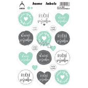 Arch Domácí etikety Home Labels samolepky Ruční výroba 12 x 18 cm