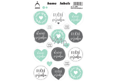 Arch Domácí etikety Home Labels samolepky Ruční výroba 12 x 18 cm