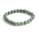 Jadeit Birmański zielony naszyjnik elastyczny naturalny kamień, kuleczka 8 mm / 16 - 17 cm