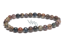 Pietersit wielobarwny elastyczny naturalny kamień, kuleczka 6 mm / 16 -17 cm, kamień z burzliwymi żywiołami