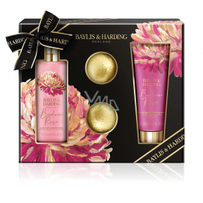 Baylis & Harding Tajemniczy różowy krem ​​do kąpieli i pod prysznic 300 ml + mleczko do rąk i ciała 200 ml + kula do kąpieli 2 x 75 g, zestaw kosmetyczny dla kobiet