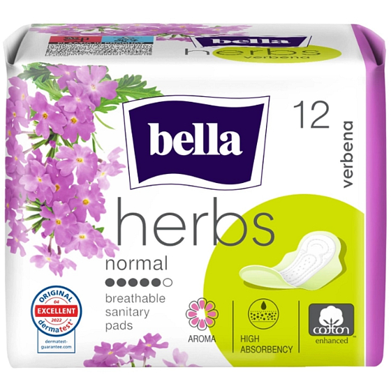 Bella Herbs Verbena Deo Fresh higieniczne aromatyzowane wkładki z skrzydełkami 12 sztuk