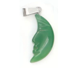 Chalcedon Księżyc wisiorek naturalny kamień, ręcznie szlifowana figurka 2,2 x 10 mm, kamień miłości i radości
