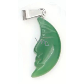 Chalcedon Księżyc wisiorek naturalny kamień, ręcznie szlifowana figurka 2,2 x 10 mm, kamień miłości i radości