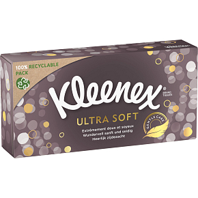 Kleenex Ultra Soft 3-warstwowe chusteczki papierowe w pudełku, 64 szt. Kleenex Ultra Soft 3-warstwowe chusteczki papierowe w pudełku, 64 szt.