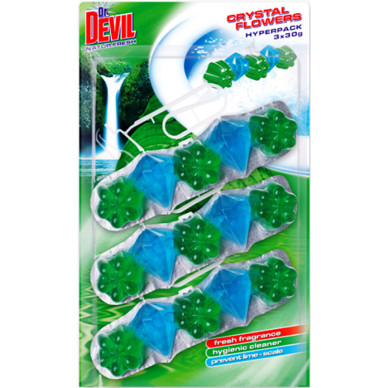 Dr. Devil Natur Fresh Crystal Flowers Wc závěs 3 x 30 g