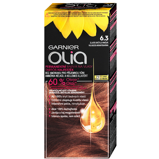 Garnier Olia barva na vlasy bez amoniaku 6.3 Zlatá světle hnědá