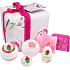 Bomb Cosmetics Růžová zahrada - Rose Garden balistik 2 x 160 g + kulička 30 g + špalíček 50 g + mýdlo 2 x 100 g, kosmetická sada