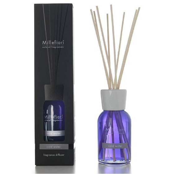 Millefiori Milano Natural Cold Water - Chladná voda Difuzér 500 ml + 12 stébel v délce 35 cm do velkých prostor vydrží 6-7 měsíců