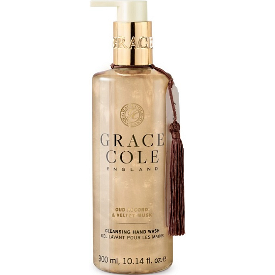 Grace Cole Oud Accord & Velvet Musk - Oudové dřevo a sametové pižmo čisticí tekuté mýdlo na ruce dávkovač 300 ml