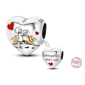 Zawieszka ze srebra próby 925 Pies i ja - razem na zawsze, koralik do bransoletki dla miłośników zwierząt Zawieszka ze srebra próby 925 Pies i ja - razem na zawsze, koralik do bransoletki dla miłośników zwierząt