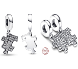 Zawieszka ze srebra próby 925 Puzzle, element do bransoletki przyjaźni