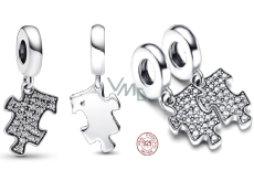 Zawieszka ze srebra próby 925 Puzzle, element do bransoletki przyjaźni