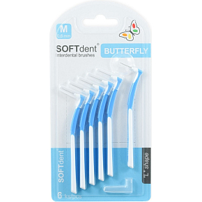SOFTdent zakrzywione szczoteczki międzyzębowe M 0,6 mm, 6 sztuk