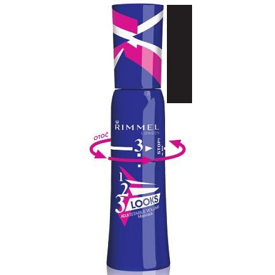 Rimmel London 1-2-3 Looks 3 řasenky v jednom černá