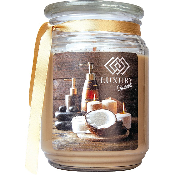 Bohemia Gifts Luxury Coconut dárková vonná svíčka ve skle doba hoření 105 -120 hodin 510 g