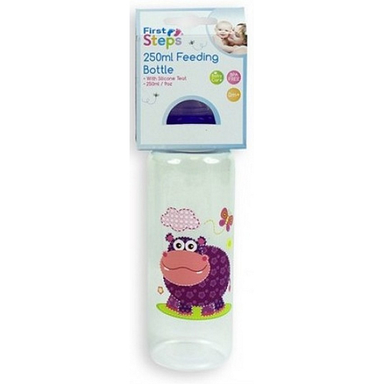First Steps Jungle 0+ butelka dla niemowląt Hipopotam 250 ml