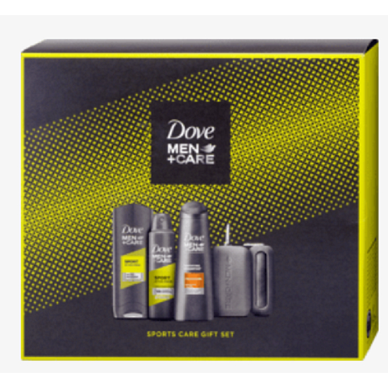 Dove Men + Care Active + Fresh sprchový gel 250 ml + antiperspirant deodorant sprej 150 ml + šampon na vlasy 250 ml + sportovní ručník, kosmetická sada