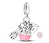Charm Srebrny 925 dla miłośników pieczenia, 3w1 zawieszka na bransoletkę