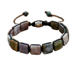 Achát Indický náramek pletený přírodní kámen, rozměr 10 x 10 x 5 mm / 18,5 cm, posuvné zapínání