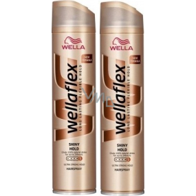 Wella Wellaflex Shiny Hold lak na vlasy ultra silné zpevnění 2 x 250 ml